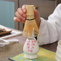 2025 Misonyo Popular Selling Handmade Bamboo Matcha Whisk Gift Set Traditional Ceramic Whisk Stand and Flower Whisk Holder