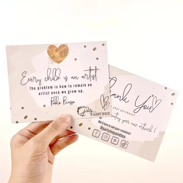 Custom Free Design Printing Commerce BusinessThank You Card for Your Order Purchase Card Wholesale