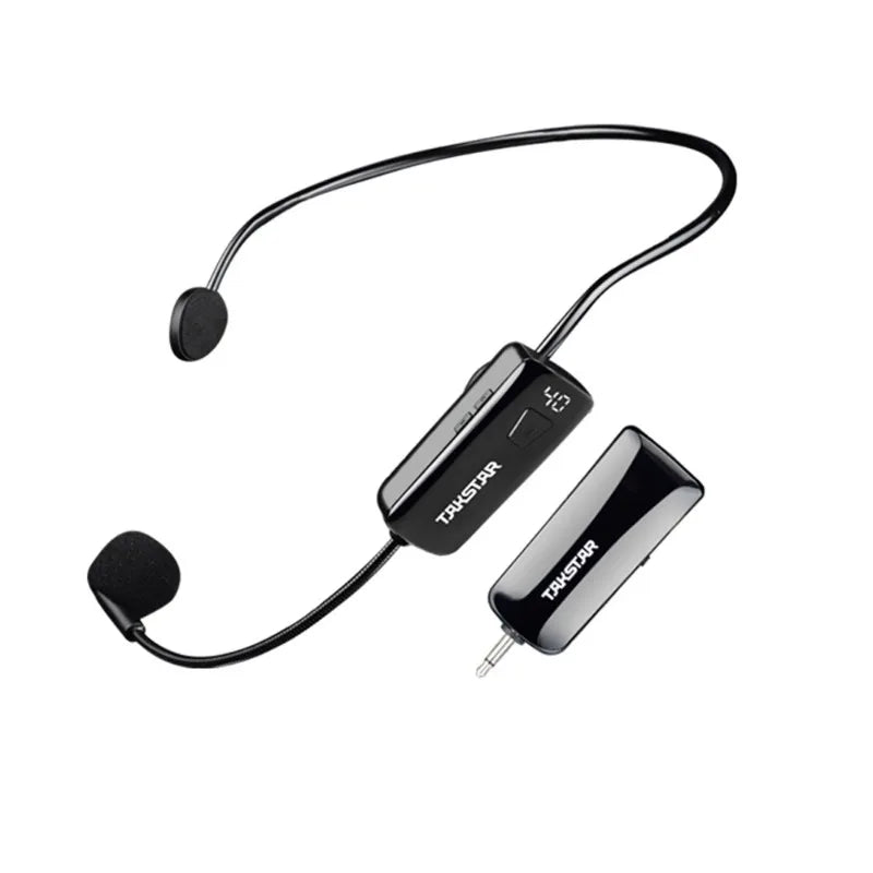 TAKSTAR HM-200W Wireless Headworn Microphone with Display Screen Rechargeable UHF Headset Wireless Microphone Professional