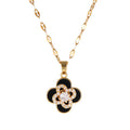 Jewelry Rotating Spinner Rotate Spin Four Leaf Clover Necklace Titanium Steel Rotatable Anxiety Fidget Spinning Necklaces