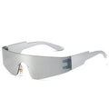 2022NEW Futuristic Visor Punk Sunglasses Rimless One Piece Goggles Miorred Shades Women Men