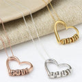 New Style Heart Shaped Pendant Necklaces Personalised Custom Name Beaded Necklaces for Women Mother's Day Gift