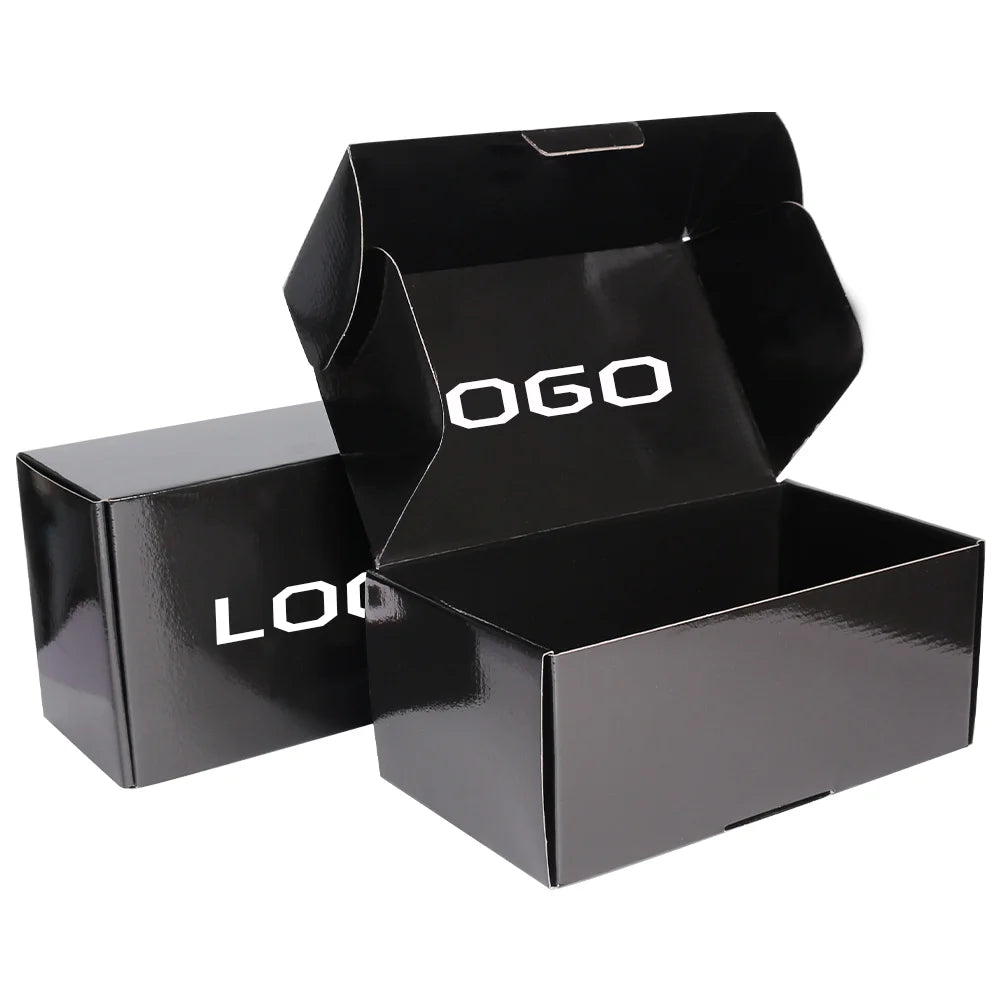 Luxury Corrugated Shipping Box Custom Black Gift Paper Packaging Boxes with logo Cardboard Mailer Box Packaging for Packing