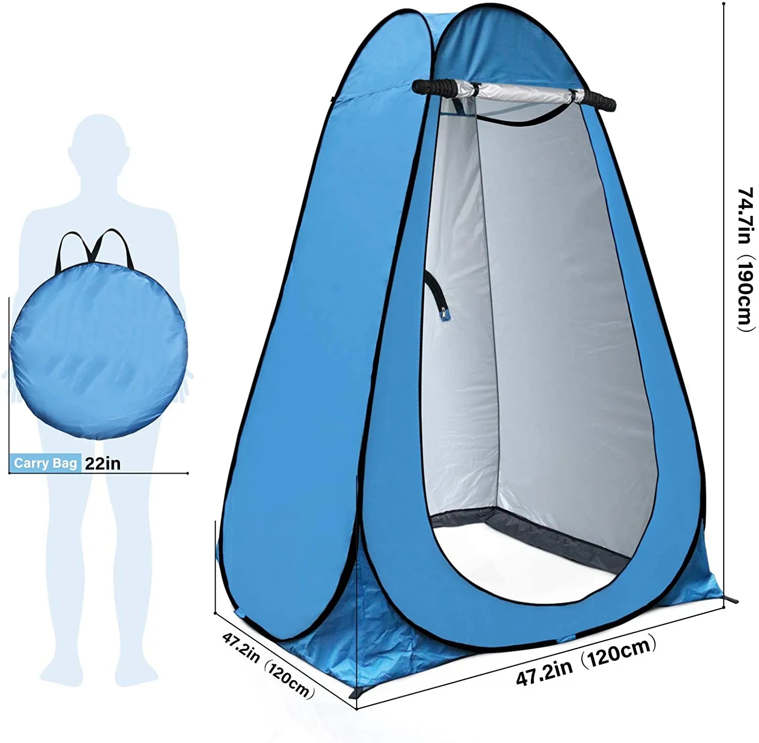 Woqi Portable Pop-up Privacy Shower Tent Automatic Folding Summer Camping Outdoor Changing Room Durable Polyester for Beach Use