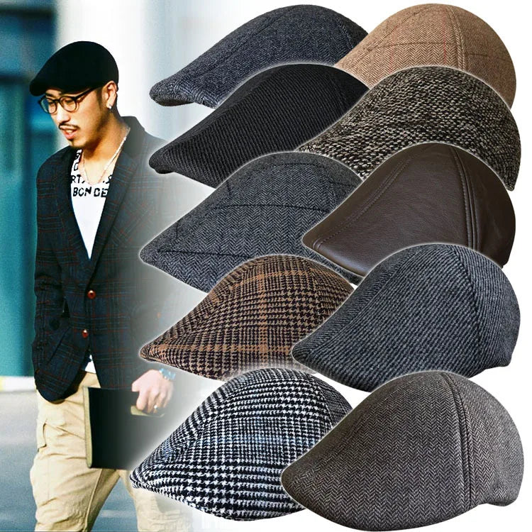English Cabby Plaid Duckbill Flat Blank Ivy Cap Hat Autumn Winter Women Fashion Warm Art Painter Ivy Hats