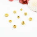 14k Gold Gold Plated Bead Spiral Pattern Flat Four-leaf Clover Bead Spacer DIY Beaded Jewelry