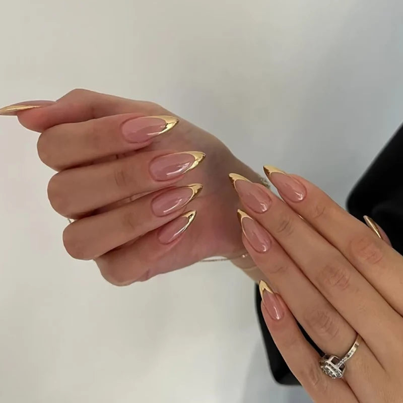 24 Pcs 4170 Korea Imported Acrylic ABS Short Almond False Nails Acrylic Press on Nails Customize False Nails