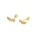 Unique Jewelry Diamond Sparking Cubic Zircon Bling Screw Back Earrings for Women