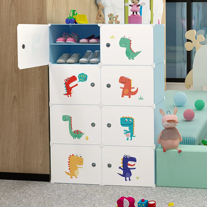 Cartoon-Themed Multi-Layer Shoe Rack Space-Saving Entry Furniture with Kids Storage for Living Room Warehouse Dining Mall Use