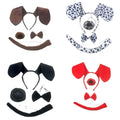 Dachshund Spotted Dog Kids Ballet Animal Headband Ears Nose 4pc Set Cute Unisex Headpiece Party Cosplay Accessory
