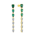 Fine Jewelry 925 Silver Drop Earrings Earrings With Green Zircon Water Drop Shape Luxury Fine Jewelry Custom Earrings for Women MegaBDM