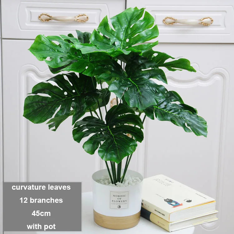 DREA Artificial Mini Potted Plastic Green Radish Artificial Plants with Pot for Office Desk Home Wedding Decor
