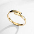 Custom Engravable Letter Ring Gold Stainless Steel Couple Ring Jewelry for Women Laser Engraving Spiral Wrap Adjustable Ring