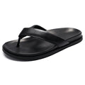 New Fashion Men's Summer Genuine Leather Flip Flops Trendy Anti-Slip Casual Thong Sandals Stylish Beach Slippers Free Sample