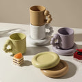 Nordic Creative Candied Haws Mug with Saucer Sets Coffee Milk Tea Mug Ceramic Cup