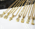 BMZ 2025 New Technology New Arrivals Initials Pendant Charm Letter Good Quality Iced Out Bigger Hip Pop Letter Pendant Necklace