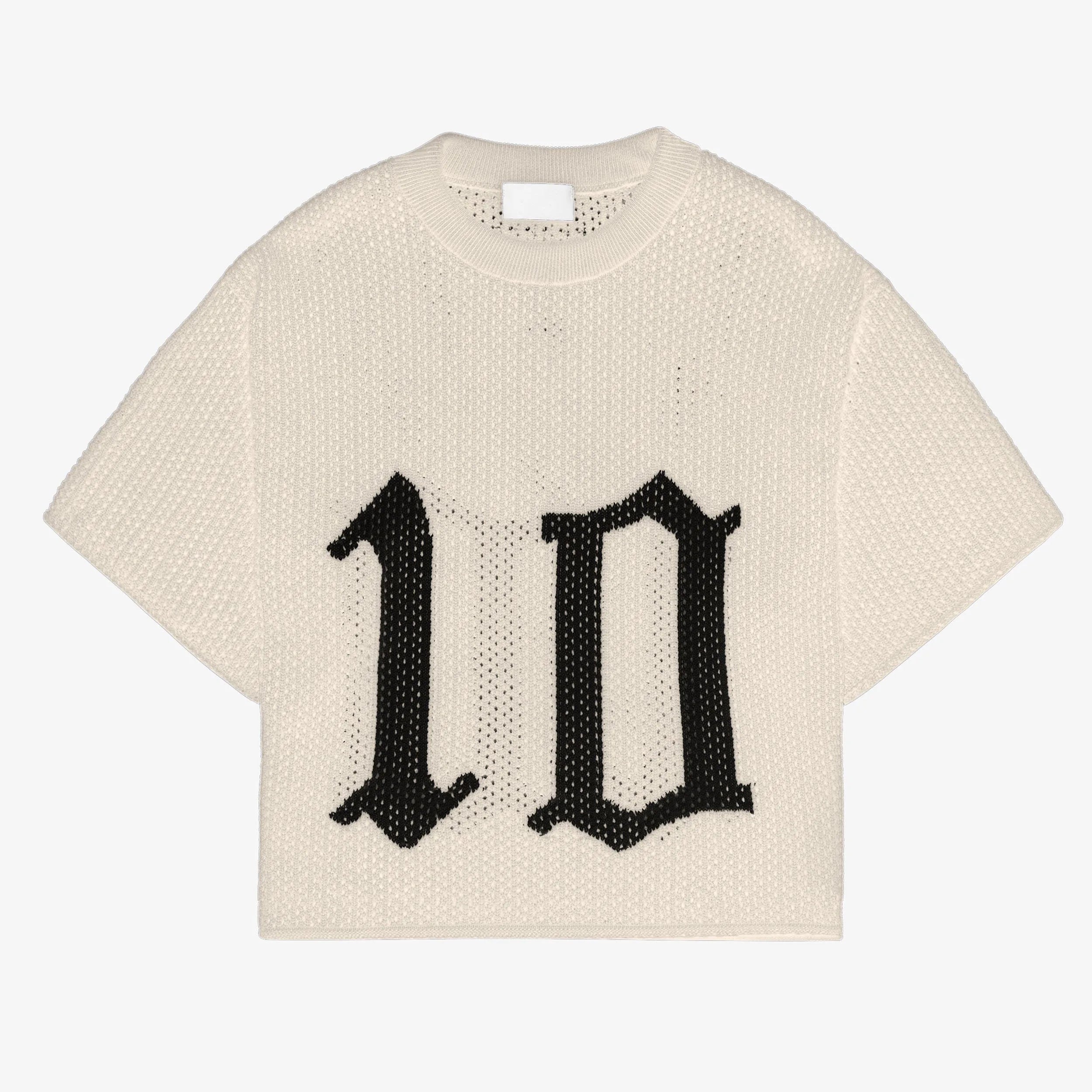 Custom Design logo Summer Casual Short Sleeve Men Knitwear Crochet T-shirt Shirt Football Basketball Knit Mesh Jerseys