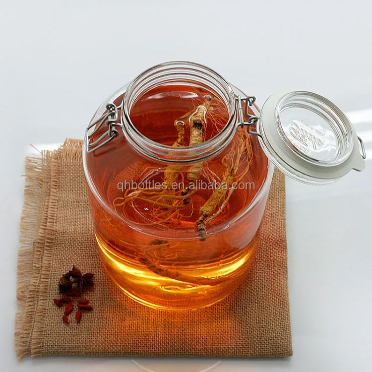 Wholesale Bulk Swing Top Glass  with Swing Top Clip Lock for Nuts Pickles Pasta Jam Freshness Preservation