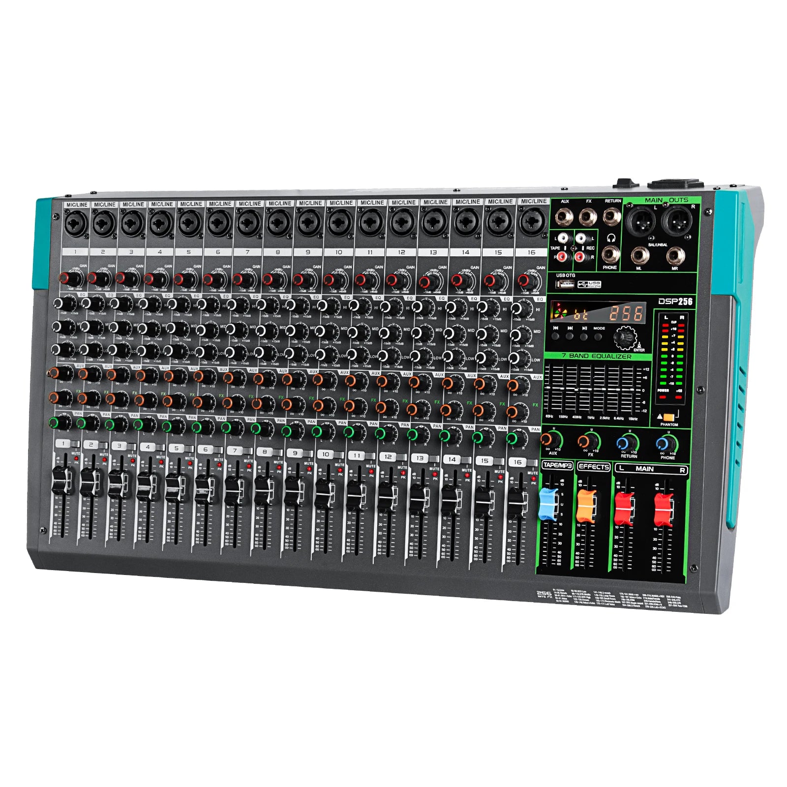Biner PA16 Professional Audio Mixer Interface 16 Channels Audio Mixer Console for Stage Dj Show
