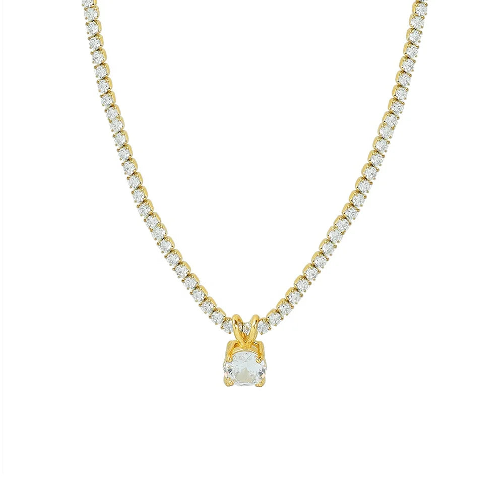 2025 Fine Trend Setting Zircon Women Jewelry Necklace Stainless Steel