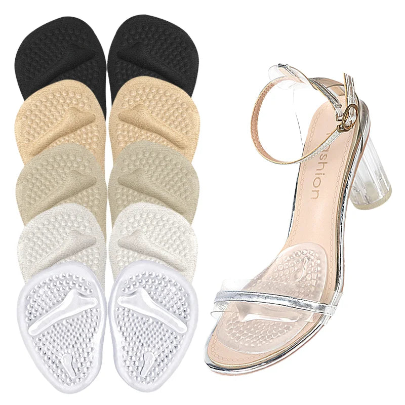 Silicone Foot Pain Relief Pads Heel Inserts Ball of Foot Cushions Gel Reusable Metatarsal Pads for Women's High Heels Shoes