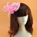 British Fashion Style Flower Feather Hat Headdress Elegant Luxury Royal Ceremony Small Hair Band for Festival Jazz Dance