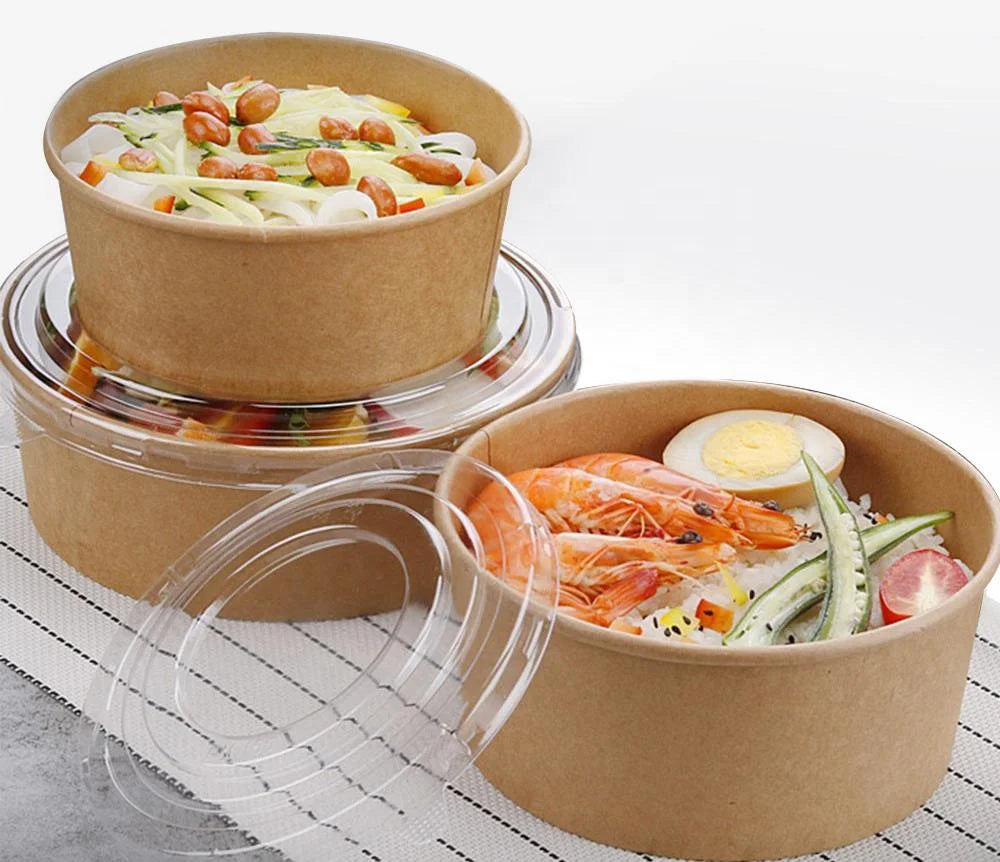Lvsheng Eco Friendly Recyclable Disposable Microwaveable Rice Soup Salad Bowl Togo for Hot Food