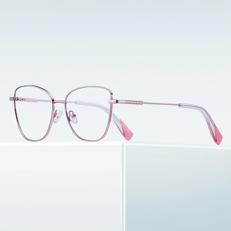 Ready Stock Candy Color Metal Glasses Frame Anti-Blue Light Optical Frames Spectacles for Women Eyewear China Factory