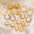SUMMLY Vintage 18K Gold Plated Stainless Steel Hoop Earrings Waterproof Tarnish-free Fashion Women Jewelry