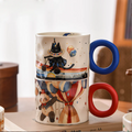 Hot Sale Creative Fantasy Circus Cartoon Design Ceramic Mug High Value Office Water Cup Coffee Mug for Events or Gifts