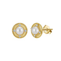 Rinntin GPE123 New 925 Sterling Silver Needle Earrings 7-8mm Natural Freshwater Pearl Earrings Women's Pearl Jewelry