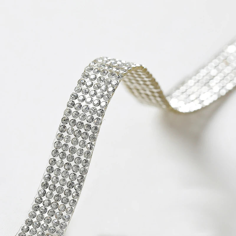 3 Rows 4 Rows Shoe Decoration  Rhinestone Glue Sheet Glass Chaton Bead Crystal Rhinestone Tapes Glue Hot Melt Adhesive