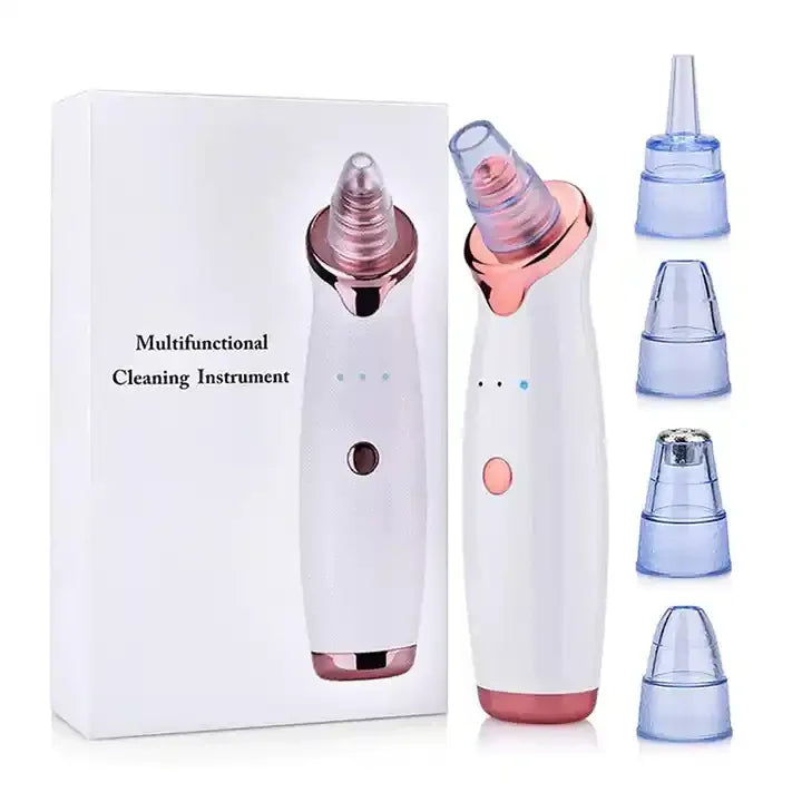 Rechargeable Blackhead Remover Vacuum 3 Suction Levels & 5 Functional Heads Pore Cleaner