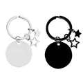 30mm Round Pentagram Star Mirror Polish Stainless Steel Blank Keychain for DIY Custom Logo Name Engrave Tags Key Chain Keyring