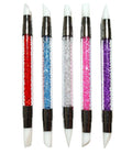 5pcs/Set Easy Apply Cheap Double Sides Silicone Nail Polish Brush Manicure Tools Nail Powder Painting Pen