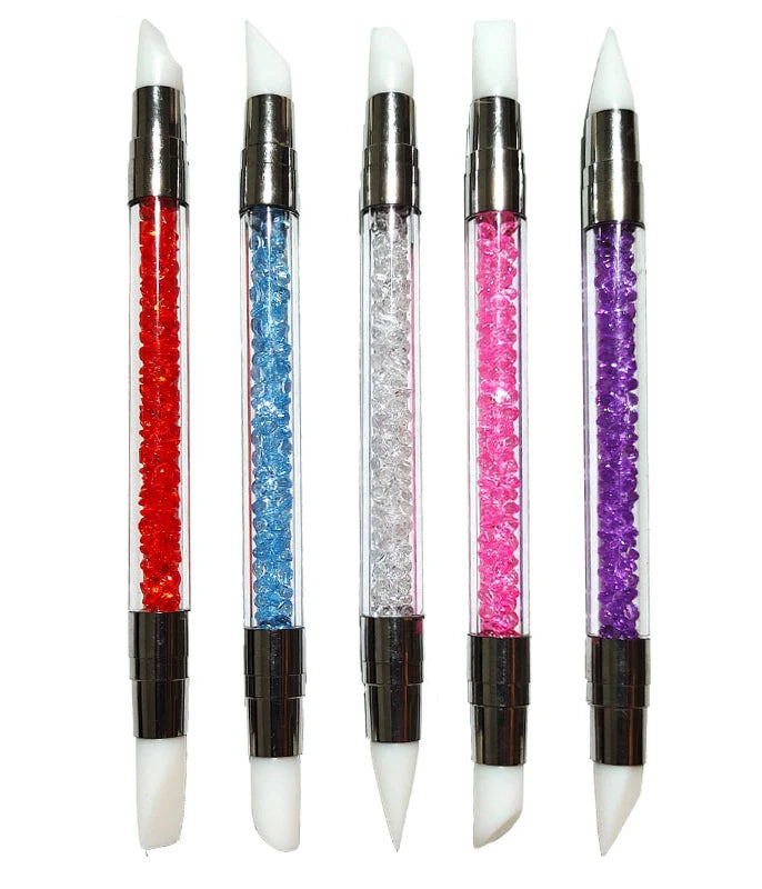 5pcs/Set Easy Apply Cheap Double Sides Silicone Nail Polish Brush Manicure Tools Nail Powder Painting Pen