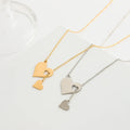 Stainless Steel Double Heart Pendant Necklace for Women Couple Choker Gold Silver Color Chain Wedding Party Friends Jewelry Gift