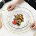 Wedding Table Decoration Clear Golden Glass Beaded for Charger Plate Dish Pattern Type-Plant Model DH987