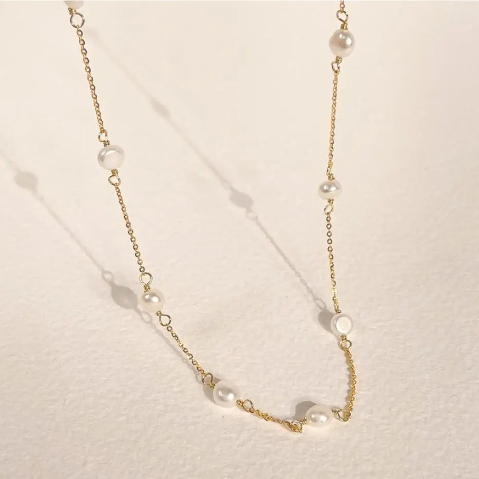 VIANRLA 925 Sterling Silver Pearl Pendant Minimalist Chain Necklace  for Women Jewelry Wholesale Drop Shipping