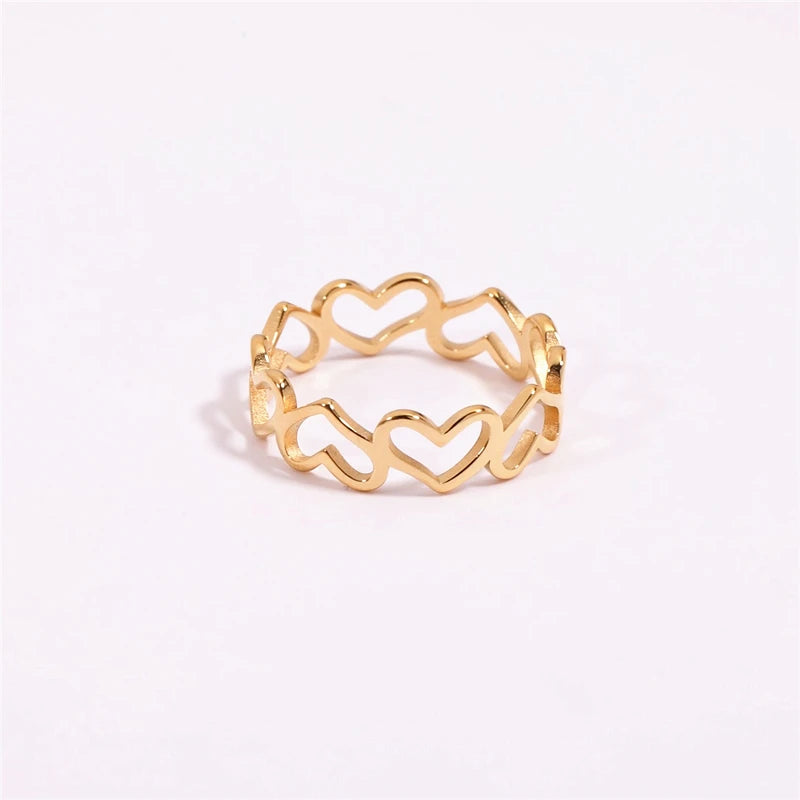 Hollow Heart Pave Rings for Women 2022 Fashion Jewelry