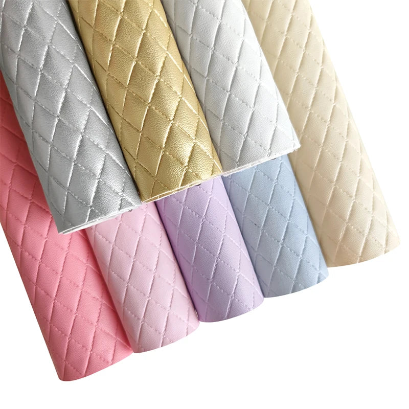 0.6-0.7mm Prismatic Leatherette Solid Color Pattern Faux Leather Fabric Synthetic Leather for Diy Making Bag Shoes Crafts