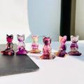 Wholesale Natural Fluorite Yoga Cat Crystal Animals Hand Carved Energy Stone for Gift Engraving Craft Heading Cravings Model