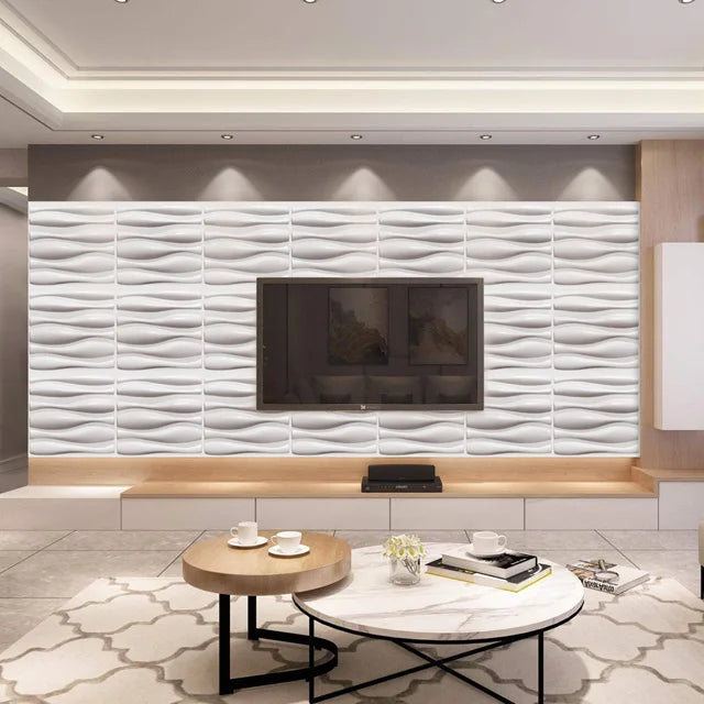 Vinyl 3D Embossing PVC High Gloss Relief Indoor Wall Stickers Panel Decoration Easy Install High-end Innovative Self Adhesive