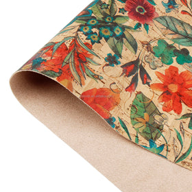 INFOCORK Custom Vinyl Printed Vegan Cork Fabric - Color Fastness Synthetic Faux PU Microfiber Leather for Purses/Wallets/Bags