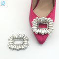 Square Rhinestone Pearl Shoe Decorations Charm Buckle Ornament Applique Clip Accessories for Lady Shoes