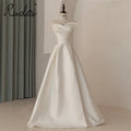 Ruolai QD06121 Sweetheart Neck Pleated Lace up Back Sleeveless Mikado Satin Bridal Gowns Wedding Dress