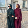 Loriya 2023 New Autumn Winter Corduroy Women Closed Abaya Plain Plus Size Modest Muslim Abaya Islamic Clothing Wholesale