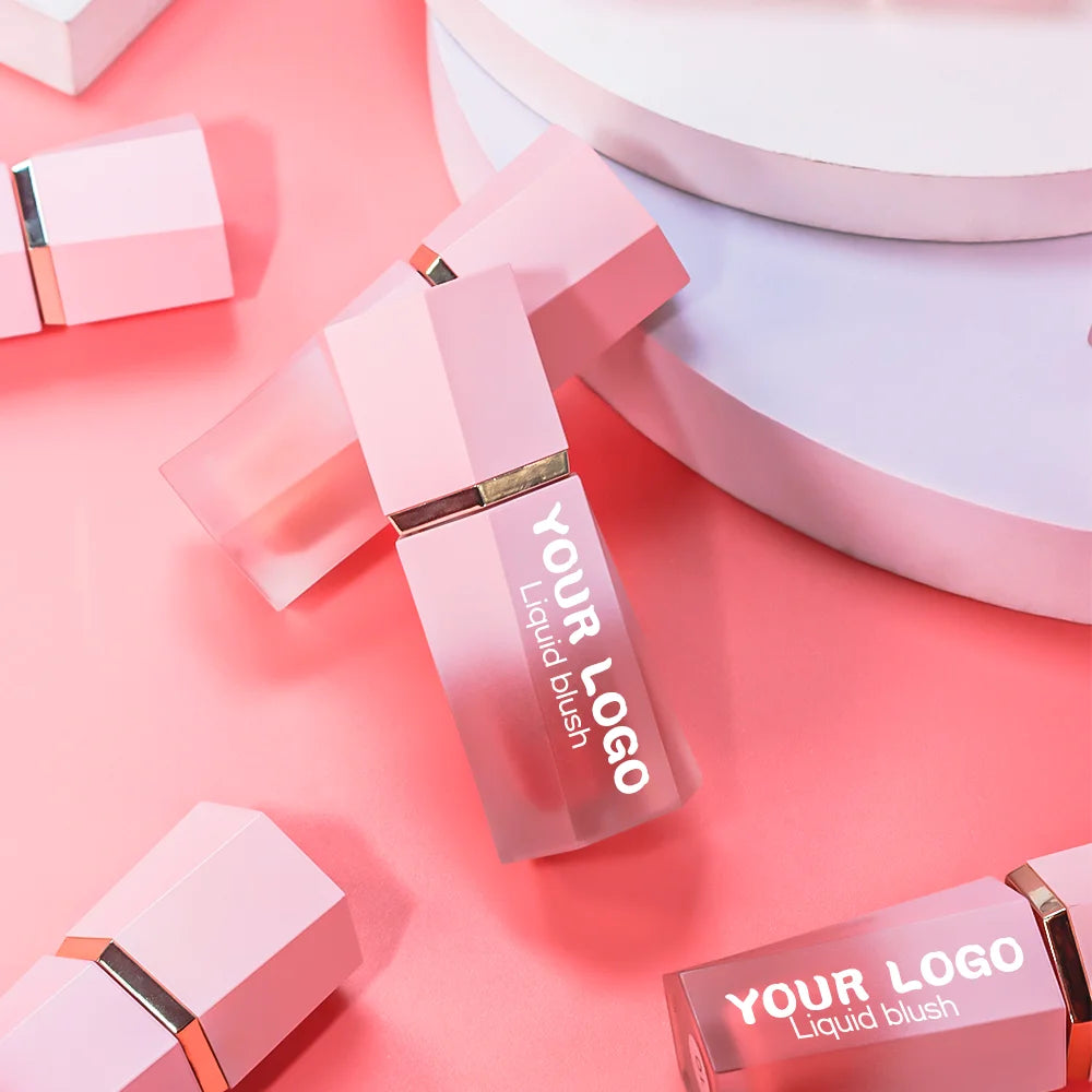 Private Label Natural Pink Plump Cheeks Liquid Blush Waterproof Long Lasting Blusher Vegan Make Your Own Logo Cream Blush
