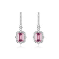 Hot Selling 925 Sterling Silver Gemstone Morganite Women Exquisite Earrings