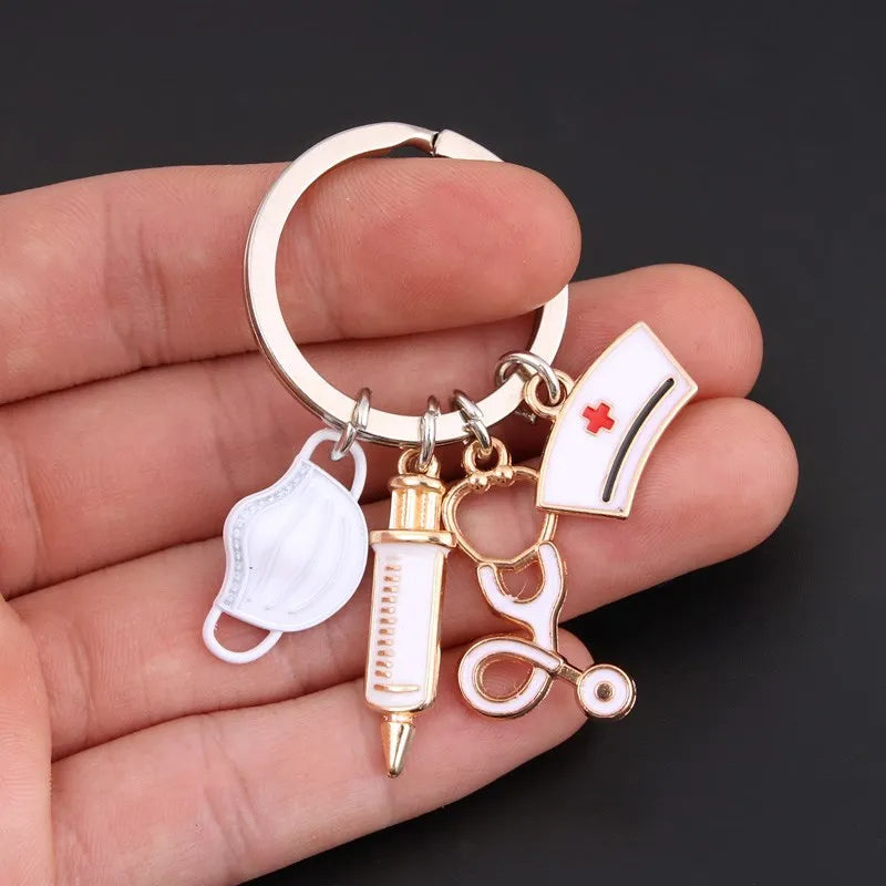2022 New Design Metal Key Chains Nurse Doctor Key Chain GT Hot Selling Custom Cute Key Ring Chain Custom Logo